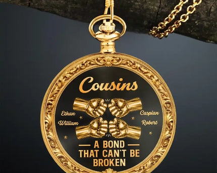 3D Metal Effect Brothers A Bond That Can't Be Broken - Personalized Pocket Watch