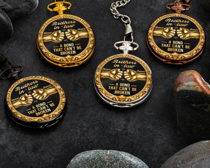 3D Metal Effect Brothers A Bond That Can't Be Broken - Personalized Pocket Watch