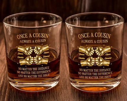 3D Metal Effect Once A Brother Always A Brother - Personalized Whiskey Glass