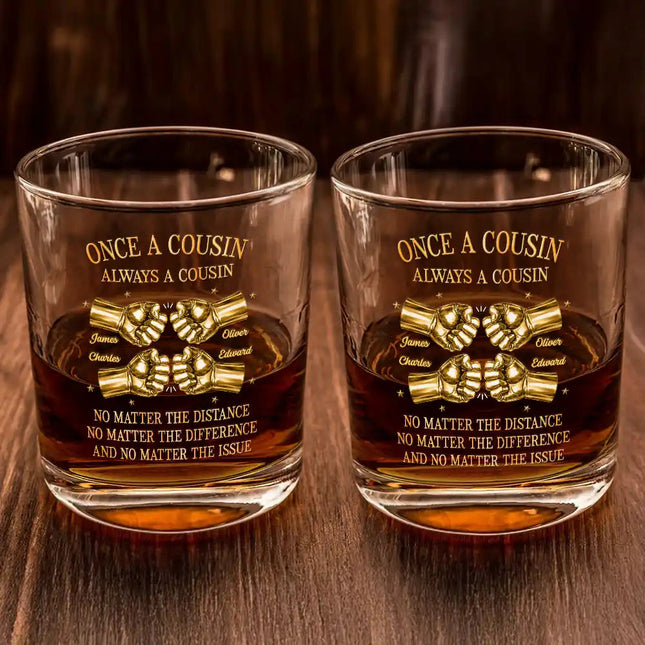 3D Metal Effect Once A Brother Always A Brother - Personalized Whiskey Glass