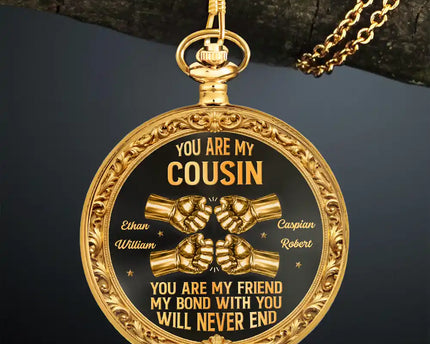 3D Metal Effect You Are My Brother My Friend - Personalized Pocket Watch