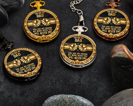 3D Metal Effect You Are My Brother My Friend - Personalized Pocket Watch