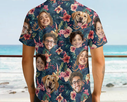 Custom Photo With Beloved Ones Tropical - Personalized Customized Hawaiian shirt