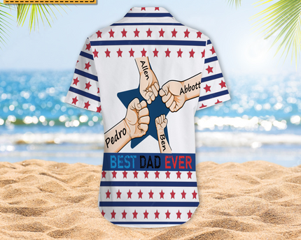 Five Star Best Dad Ever - Gift For Father Grandpa Dad - Personalized Customized Hawaiian shirt