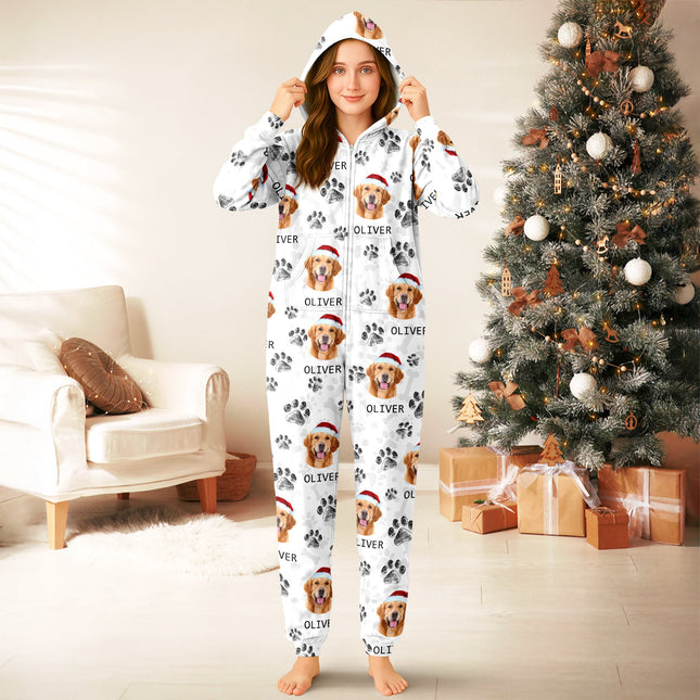 Custom Photo With Dog Cat Paw Onesie Pajamas For Dog Lovers