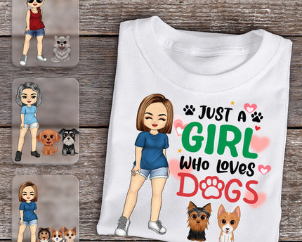 Personalized Custom T Shirt - Just A Girl Who Loves Dogs