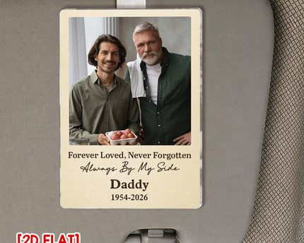 Custom Photo Always By My Side - Personalized Car Visor Clip - Special Gift For Family Members, Dad, Mom