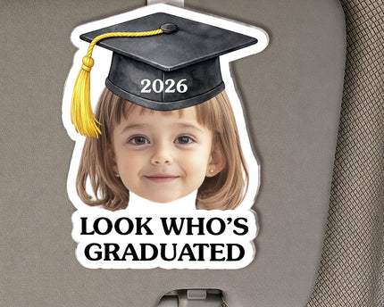 Custom Photo Look Who Graduated - Personalized Car Visor Clip - Special Gift For Family Members, Best Friends, Siblings