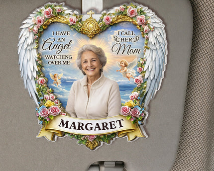Custom Photo I Have An Angel Watching Over Me - Personalized Car Visor Clip - Meaningful Gift For Mom, Grandma