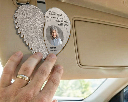 Custom Photo Memorial I'm Always With You - Personalized Car Visor Clip - Meaningful Gift For Family Members, Grandma, Grandpa