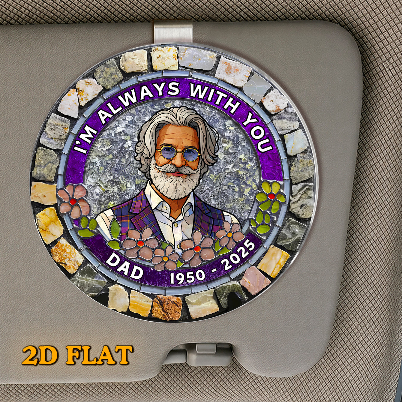 Custom Photo Forever In My Heart - Personalized Car Visor Clip - Meaningful Gift For Family Members, Grandma, Grandpa
