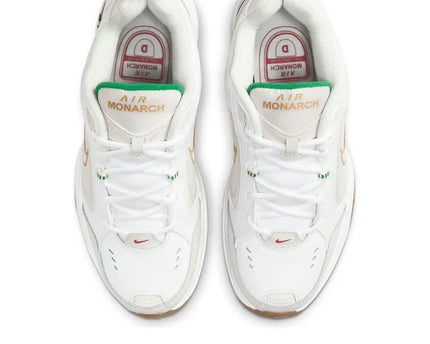 Men's Air Monarch 4 White Lucky Green Gold Shoes