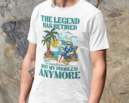 The Legend Has Retired - Personalized Customized T-shirt - Retirement Gift For Dad, Mom, Grandpa, Grandma