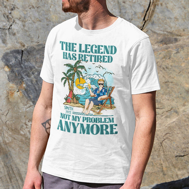 The Legend Has Retired - Personalized Customized T-shirt - Retirement Gift For Dad, Mom, Grandpa, Grandma