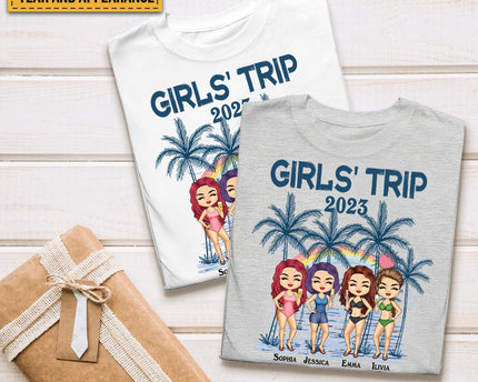 Girl's Trip Let The Shenanigans Begin - Bestie T-shirt - Gift For Bestie Best Friends - Customized T-shirt