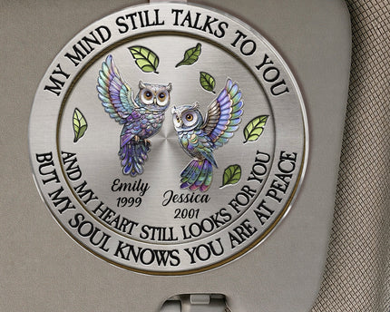Memorial My Mind Still Talk To You - Personalized Car Visor Clip - Meaningful Gift For Family Members, Mom, Dad