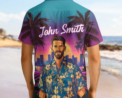 Custom Photo Sunset Pop - Personalized Customized Hawaiian shirt
