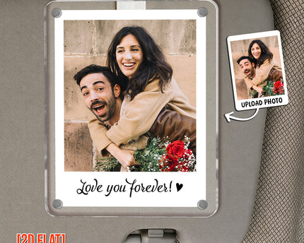 Custom Photo Love I Love You Forever - Personalized Car Visor Clip - Special Gift For Couple, Him, Her