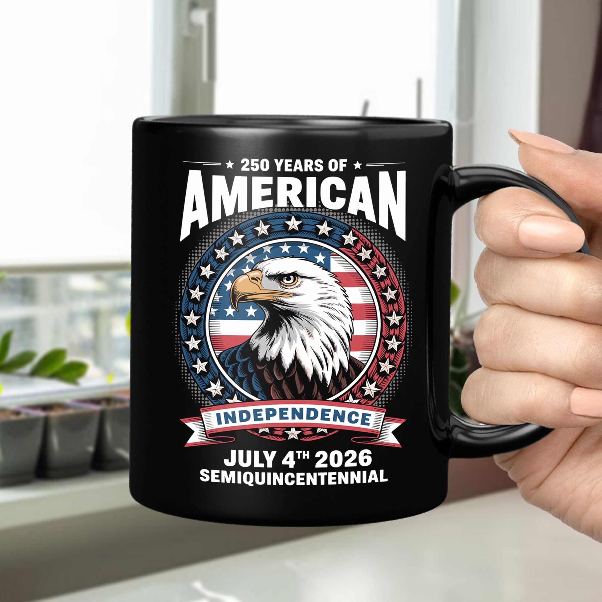 250 Years of America Anniversary Independence Day 2026 Black Mug