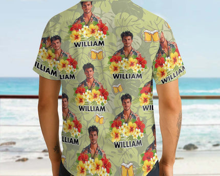 Custom Photo Drinkin' & Cheerin' - Personalized Customized Hawaiian Shirt