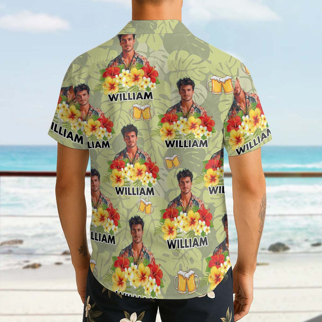 Custom Photo Drinkin' & Cheerin' - Personalized Customized Hawaiian Shirt