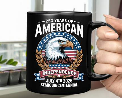 250 Years of America Independence Eagle - July 4th 2026 Black Mug