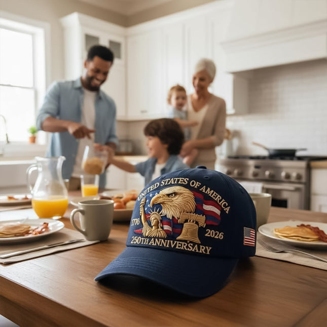 Bald Eagle United States Of America 250th Anniversary Embroidered Cap