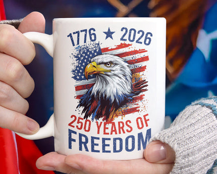 America Semiquincentennial 250 Years Of Freedom White Mug