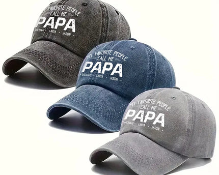 Custom My Favorite People Call Me Hat, Pigment Dyed Unstructured Baseball Cap