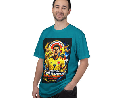 Colombia Seleccion Soccer Player Poster T-Shirt, 2026 World Cup Back Logo,Colombia Flag