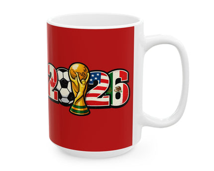Spain World Cup 2026 Mug, Red Ceramic Coffee Cup, Spain Flag, Soccer Fan Gift