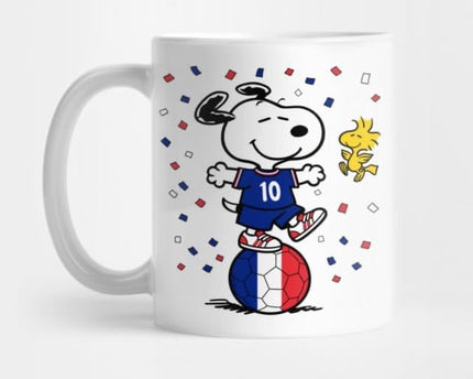 Football France Dog On Ball Designer Coffee Mug for World Cup Football
