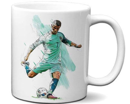 Ronaldo Sketch Pen Blue Designer Coffee Mug for Lovers of Football