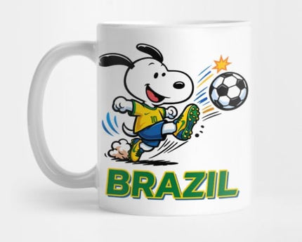 Football Brazil Dog Kick Designer Coffee Mug for World Cup Football