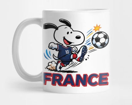 Football France Dog Kick Designer Coffee Mug for World Cup Football