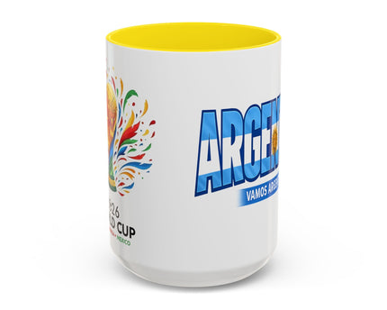 Argentina Vamos Argentina Mug , Accent Coffee Mug, Flag Text Design