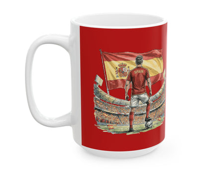 Spain World Cup 2026 Mug, Red Ceramic Coffee Cup, Spain Flag, Soccer Fan Gift