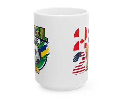 Brazil Soccer National Team, Ceramic Coffee Mug, World Cup 2026