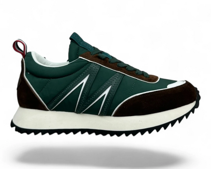 Men's Pacey Nylon & Suede Green And Brown Sneakers