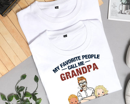 Favorite People Call Me Grandpa Man And Kids Personalized Shirt