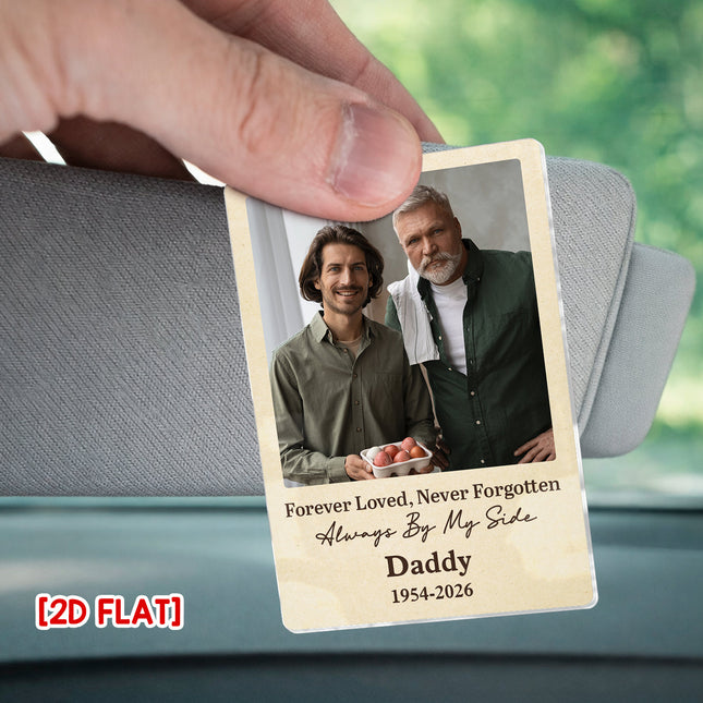 Custom Photo Always By My Side - Personalized Car Visor Clip - Special Gift For Family Members, Dad, Mom