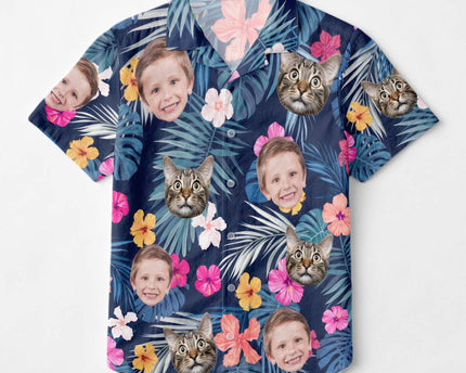 Custom Photo With Beloved Ones Tropical - Personalized Customized Hawaiian shirt