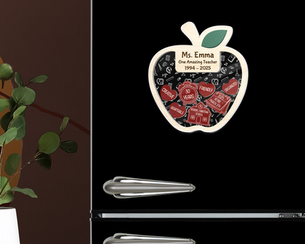 Personalized  Teacher Retirement Acrylic Apple Shaking Magnet Gift From Student