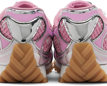 Men’s Bottega Veneta Orbit Flash Suede-Trimmed Veneta Pink Sneakers
