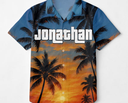 Custom Photo Sunset Tropical  - Personalized Customized Hawaiian shirt