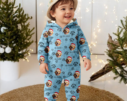 Custom Photo With Dog Cat Paw Onesie Pajamas For Dog Lovers