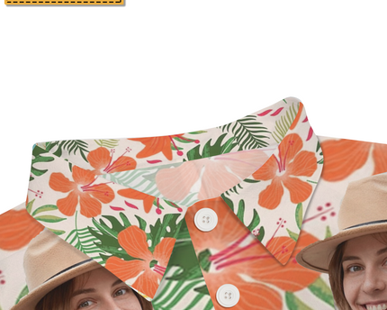 Custom Photo - Interesting Cut Head Photo Flower Theme Summer Hawaii - Personalized Customized Hawaiian shirt