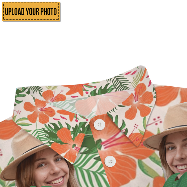Custom Photo - Interesting Cut Head Photo Flower Theme Summer Hawaii - Personalized Customized Hawaiian shirt