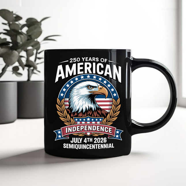 250 Years of America Independence Eagle - July 4th 2026 Black Mug