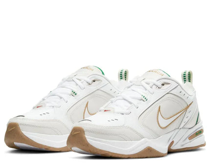 Men's Air Monarch 4 White Lucky Green Gold Shoes